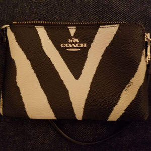 Coach wristlet in zebra